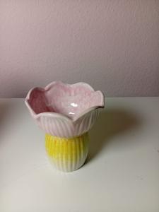 Bloem vaas roze/geel