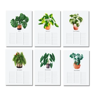 Verjaardagskalender groene planten