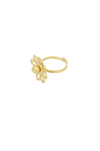 Stainless Steel Ring Chrysant - zilver- of goudkleurig