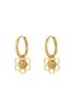 Oorbellen ring bloem/roos bedel