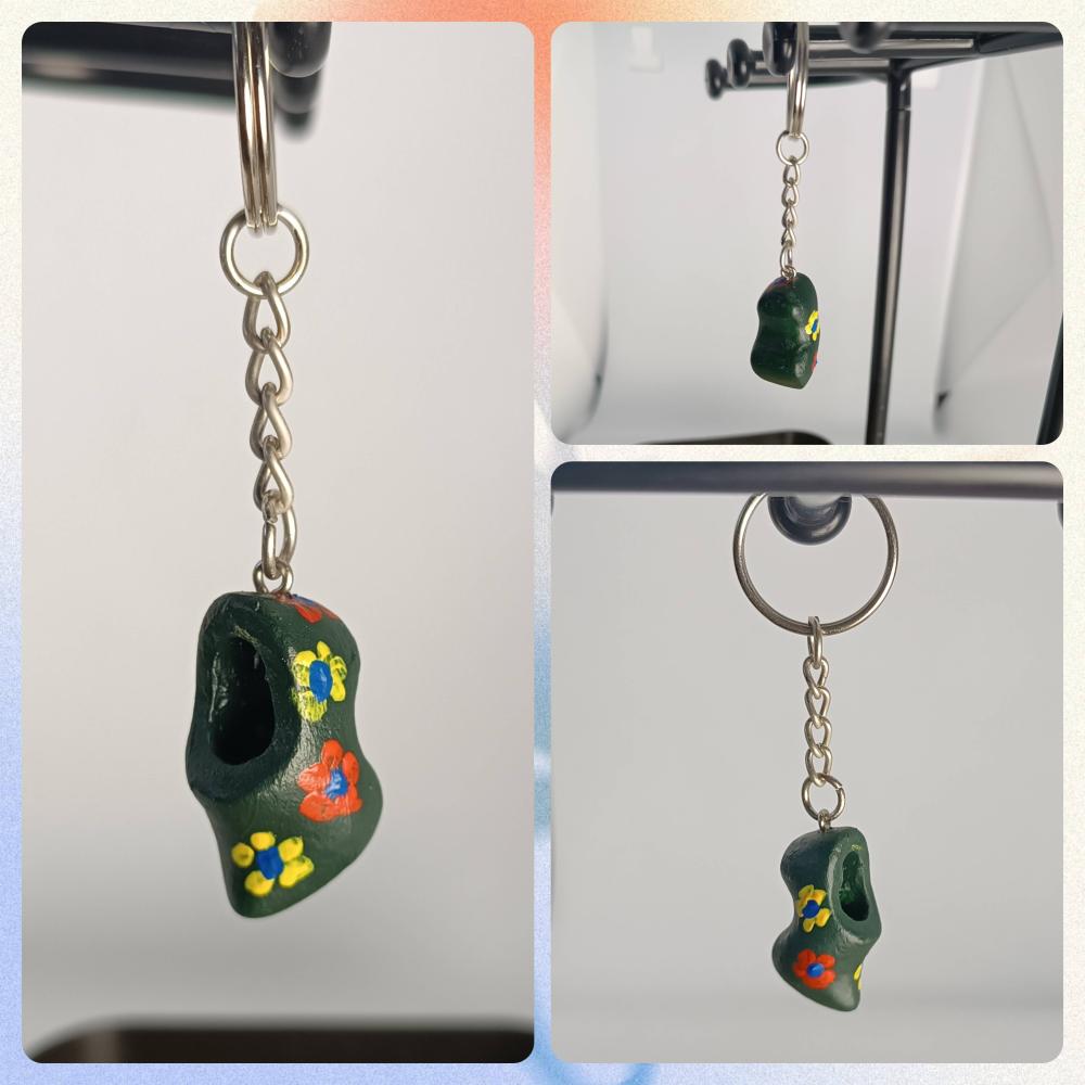 Sleutelhanger klompje groen