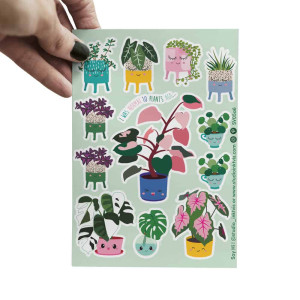 Stickervel planten met Pink Princess, Monstera en Pilea