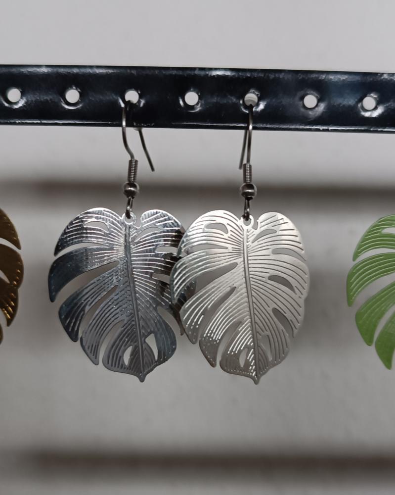 Oorbel Monstera blad groot