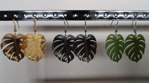 Oorbel Monstera blad groot